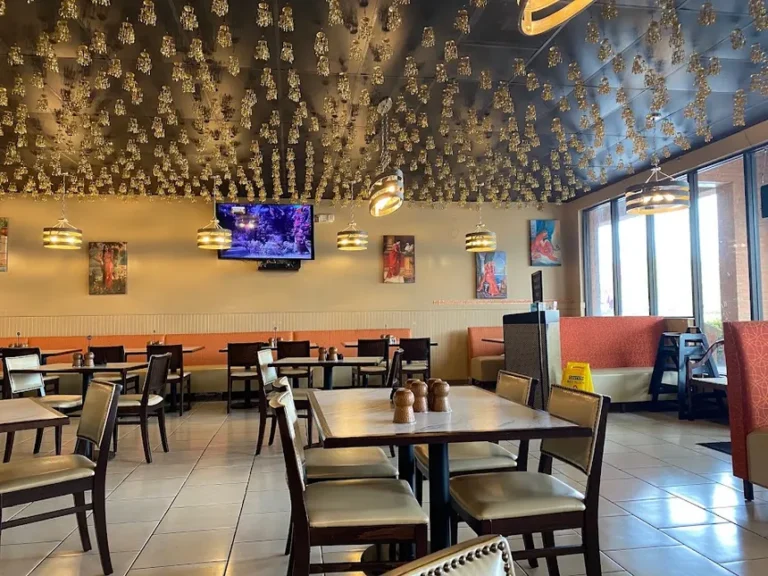 Saffron restaurant interior with warm dining atmosphere