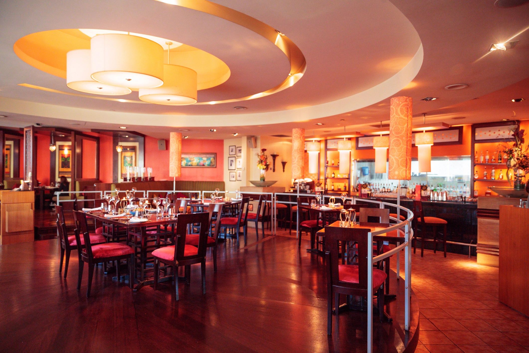 Warm Indian restaurant dining interior